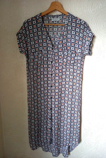 Imi Loa Hove Women's Button Front Belted Print Tunic Dress S Small Summer Beach