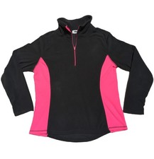 Women s OLD NAVY Fleece Gray/Pink Quarter Zip Pullover Size L