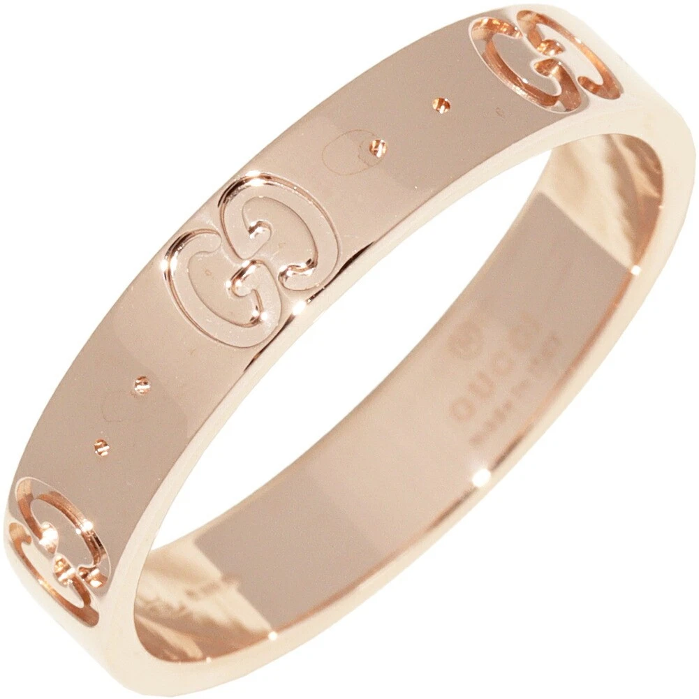 Bague Gucci K18 or rose icône US6.75.5 bijoux d'occasion