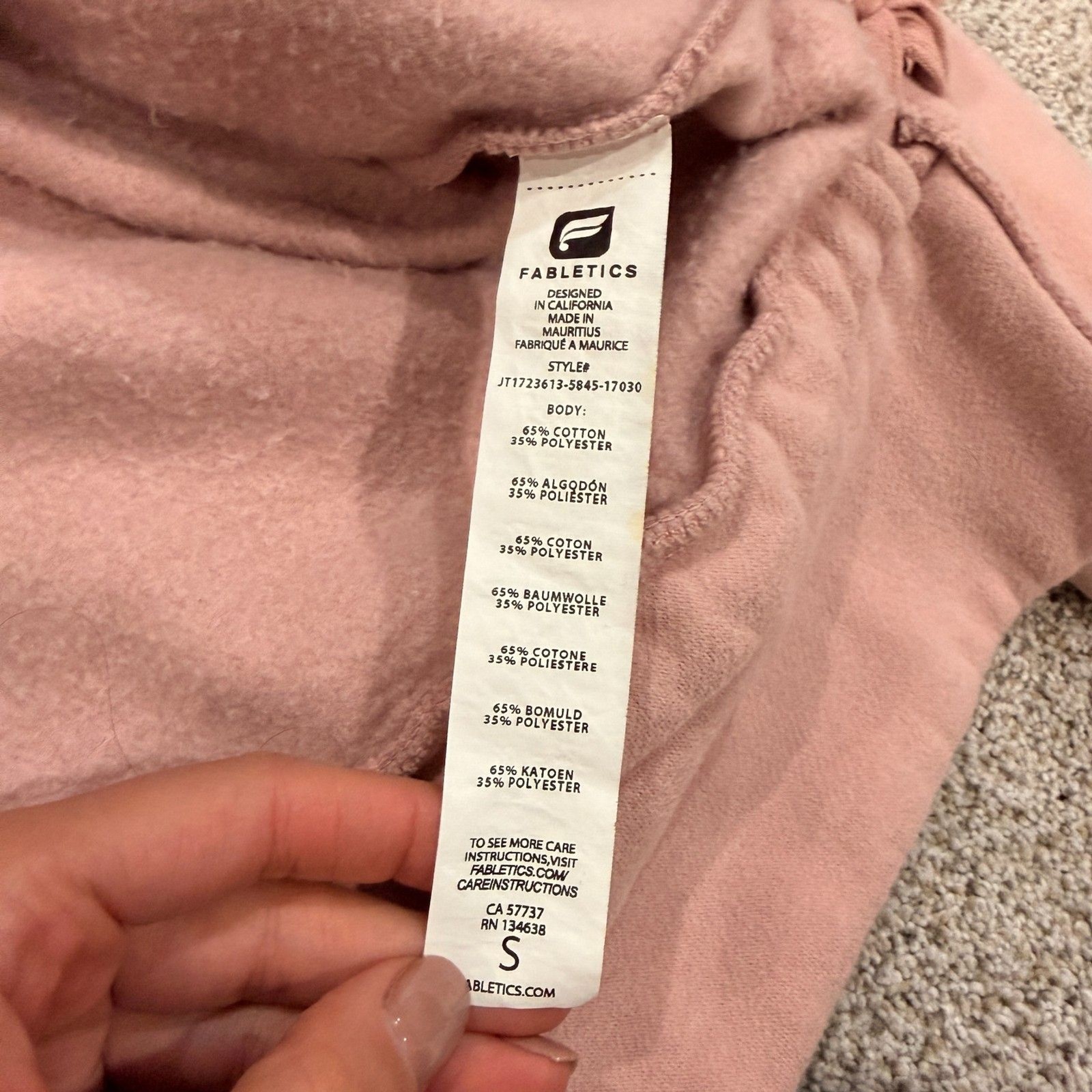 Fabletics Light Pink Drawstring Hem Pullover Hood… - image 6