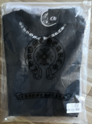 Chrome Hearts x Comme des Garçons Men s S Black Cotton LS Graphic Logo Tee