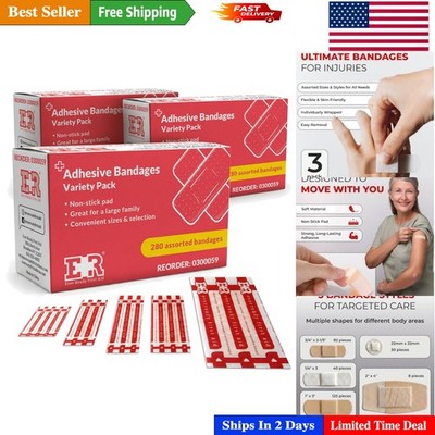 Essential Adhesive Bandage Variety Pack - 840 Total for Comprehensive First Aid
