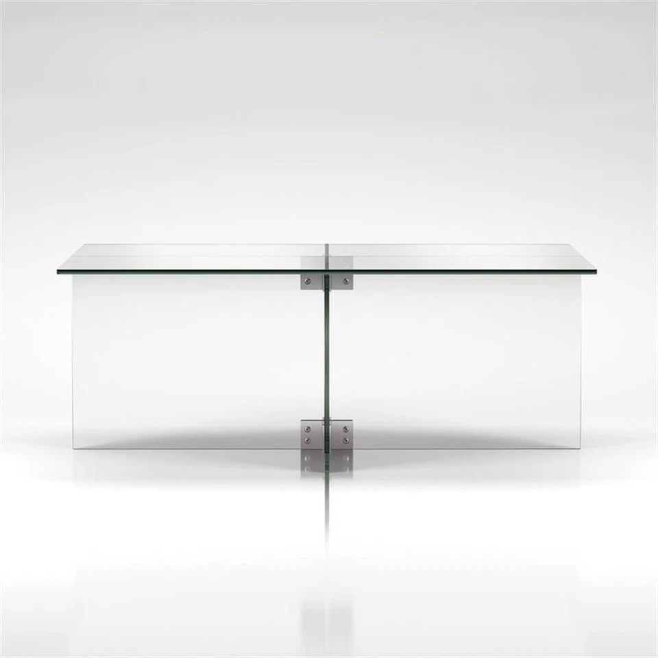 Henn&Hart 16' Cosmopolitan Clear Glass Coffee Table - Image 3 of 4
