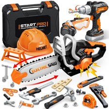 Kids Tool Set for Toddlers, Toy Chainsaw Toolbox, Fun Tools for Boys 3-5