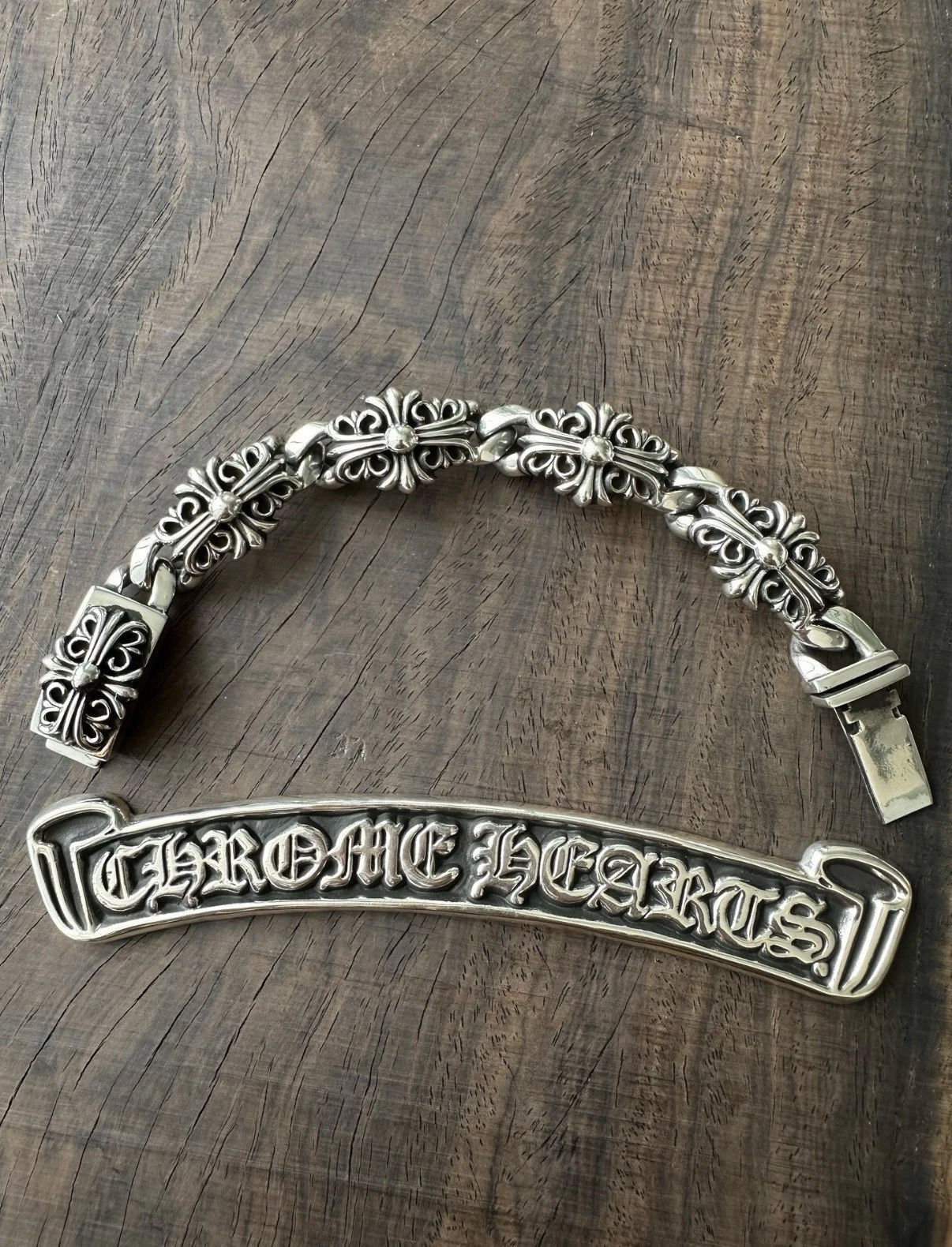 CHROME HEARTS bracciale stile cuori cromati 8 pollici