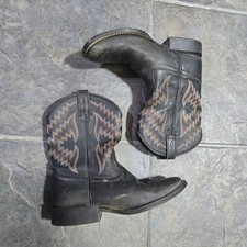 FLAWS Ariat Kids Black Square Toe Cowboy Boots Western Riding Tycoon 4lr US 4