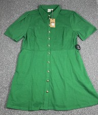 Joanie Colton Jersey Shirt Dress Jolly Green Size 26