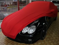 Vollgarage Car-Cover Indoor Rot mit Spiegeltaschen f&uuml;r Mercedes SL Cabrio R230
