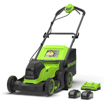 #ad Greenworks 24 volt 17 in Push Battery Walk Mower with 2 4 Ah Batteries amp; Char $239.00
