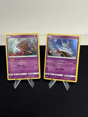 LP+! Latios + Latias SM88/SM87 Black Star Promo Cosmos Holo RARE CONDITION