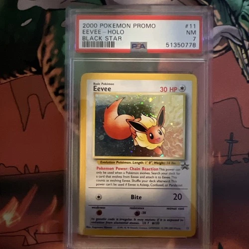 2000 Pokemon Promo Black Star Eevee #11 Promo-Pokemon League PSA 7