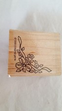 1998 STAMPIN'UP FLORAL CORNER MOUNTED RUBBER STAMP 1.5"L EMBOSSING UNUSED RUBBER