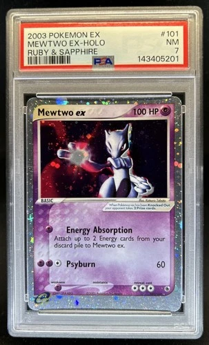 2003 Pokemon EX Ruby & Sapphire Mewtwo Holo #101/109 PSA 7