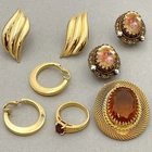 Trifari Germany Napier & More Gold Tone Vintage To Modern Estate Jewelry Lot