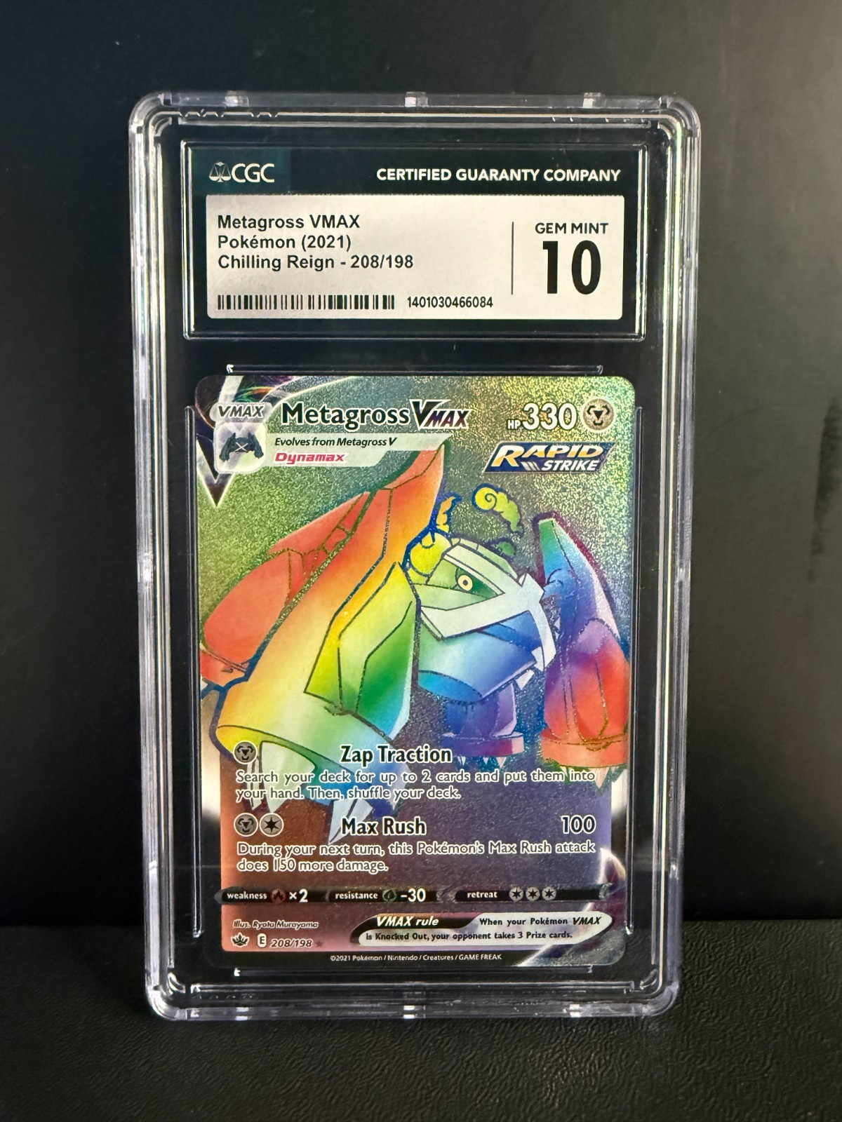 2021 Pokémon Metagross VMAX Secret 208/198 Chilling Reign English CGC 10