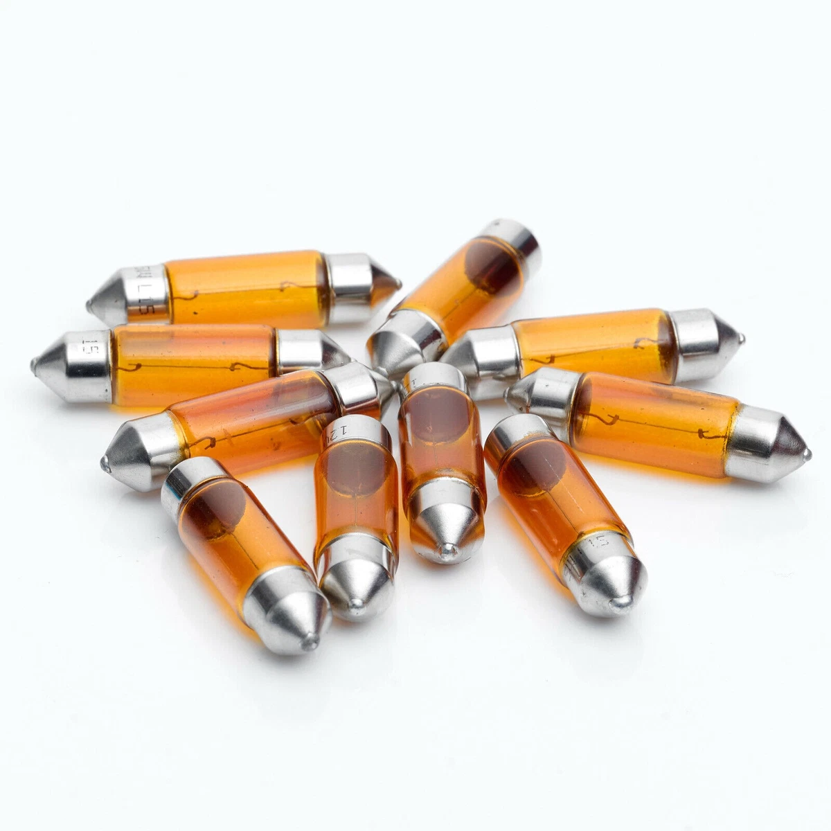 10 x 12V 5W 415mA 0,415A S8,5 SV8,5 Soffitte 10x36 / Bombilla Lámpara Bombilla C5W NARANJA