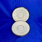 Lenox Solitaire Saucers 6-inch Ivory with Platinum Rim Set of 4 — photo 2