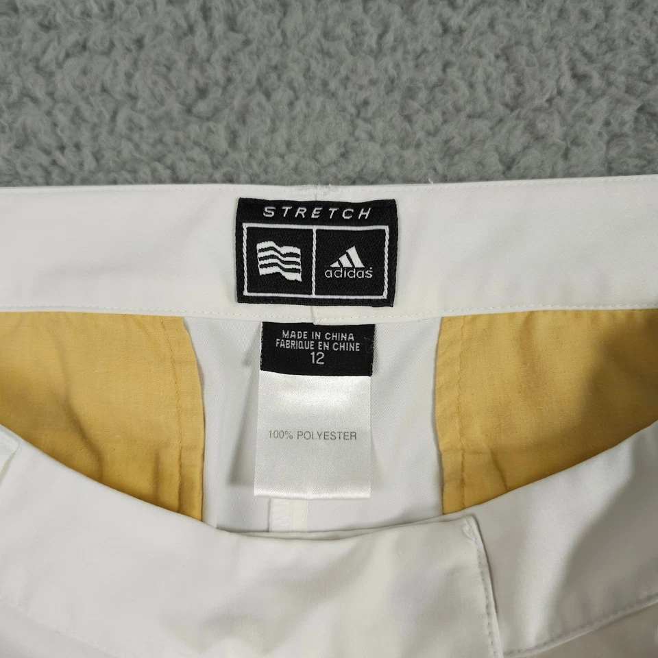 Adidas Golf Shorts Women 12 White Bermuda High Rise Casual Active Flat Front 14" - Image 3 of 4