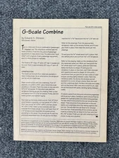 G Scale Combine Plan Set #4 Edward Stinson Railroad Modeling Hobbyist