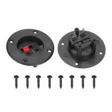 WP2-6 2 Way Black Red Square Speaker Box Terminal Clip, Pack of 2