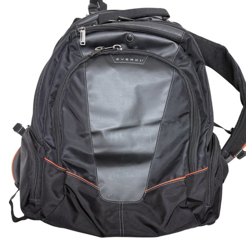 backpack daypack computer bag EVERKI black w/orange accent 17x13x8 2.9 lbs - 第 1/24 張圖片