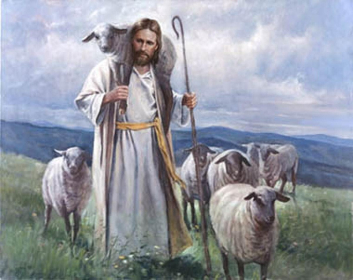 The Good Shepherd JESUS CHRIST WITH LOST SHEEP #4 8