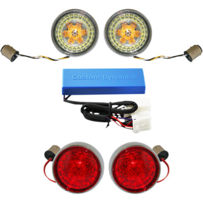 Custom Dynamics Full Bullet Turn Signal Conversion Kit - Chrome | PB-HD-BB-C