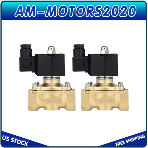 Electroválvula eléctrica de latón con suspensión neumática NPT de 1" N/C 12V 2 piezas - Imagen 2 de 5