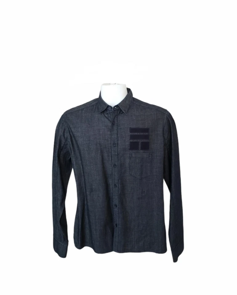 Denim negro Barrett por Neil Barrett azul oscuro calce ajustado L/S oscuro talla grande para hombre Foto 4 de 4