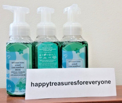 3 Bath & Body Works Cool Cucumber Mist Gentle Foaming Hand Soap