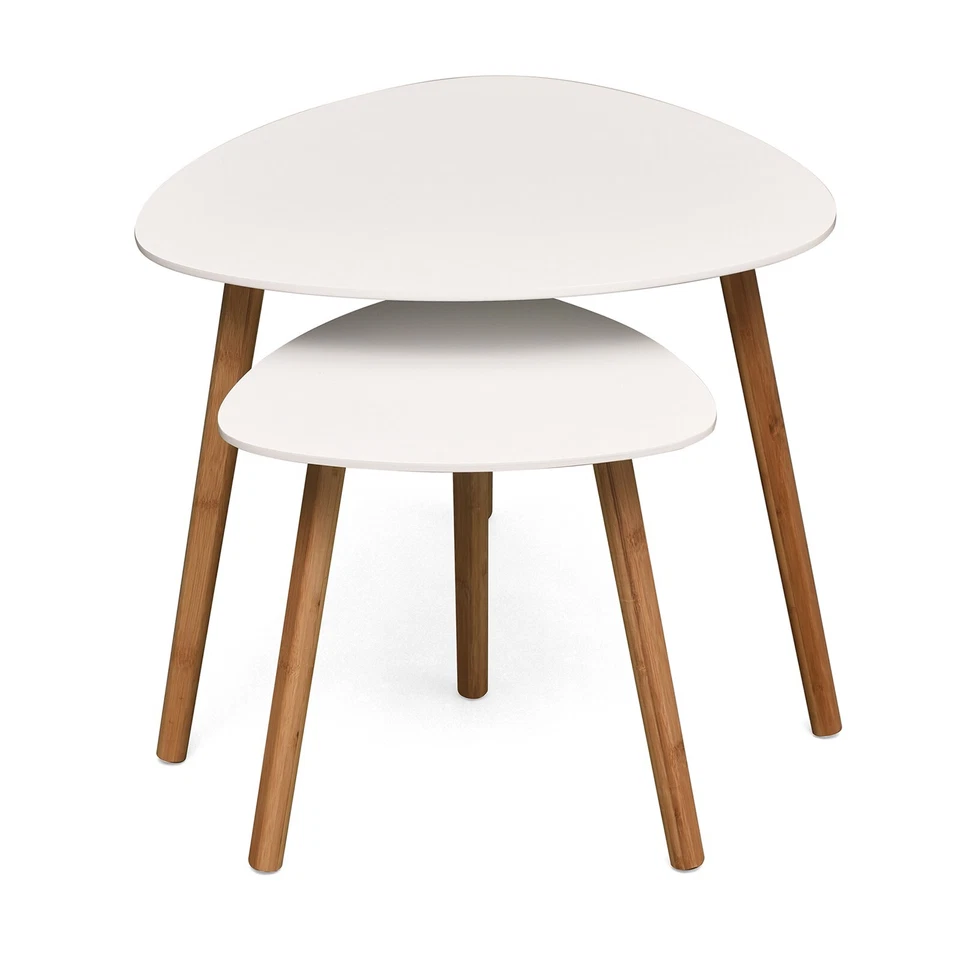 Juego De Mesas De Café De Bambú Moderno 2 Piezas Oregon - Imagen 2 de 4