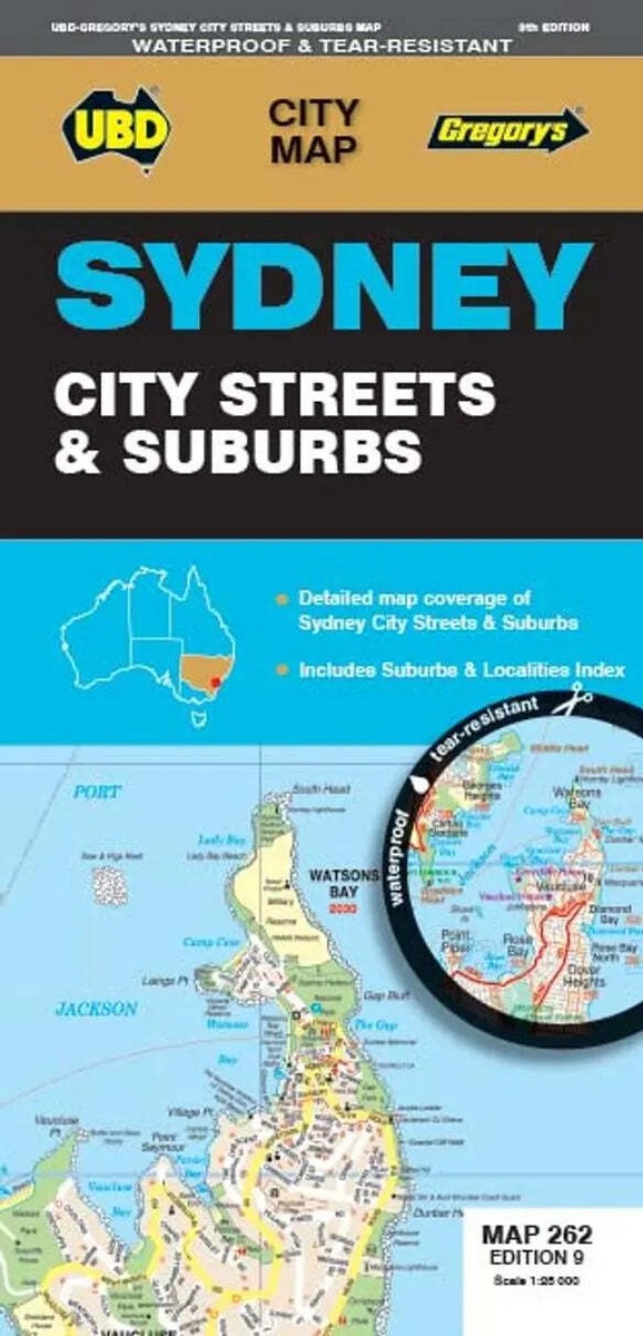 Sydney City Streets Suburbs Map UBD 262 Australia