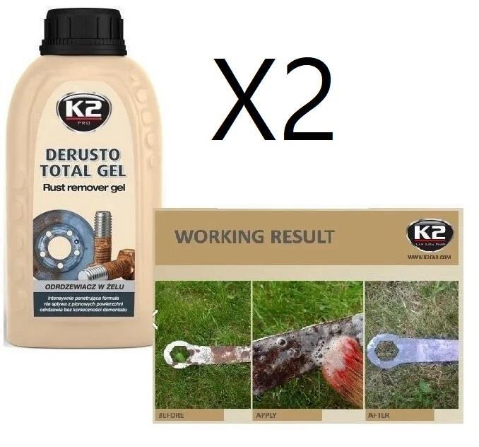 X2 Derusto Rust Gel Killer Remover Cleans Metal Flaking Rusted Treatment Protect
