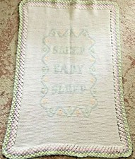 Vtg Thermal Waffle Weave Infant CRIB BLANKET Unisex Cream White SLEEP BABY SLEEP