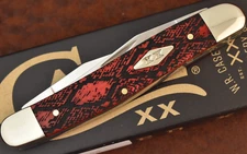 CASE XX USA SNAKE SKIN RATTLESNAKE DARK RED BONE PREMIUM MUSKRAT KNIFE 2025 SS