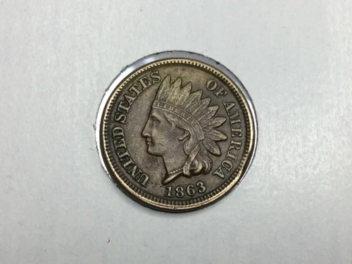 1863 Copper Nickel Cent in extra fine