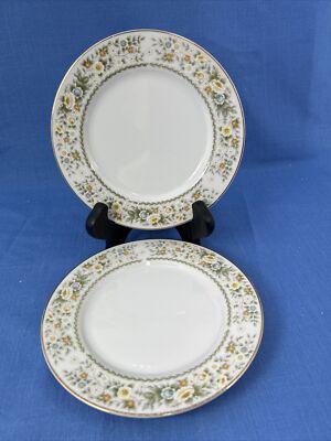 M Fine China of Japan Priscilla #5551 X2 Bread and Butter Plates 6