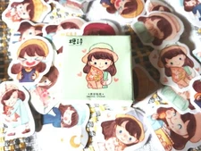 Little Girls Paper Stickers, Set of 45, Scrapbooking, Diary, Planner