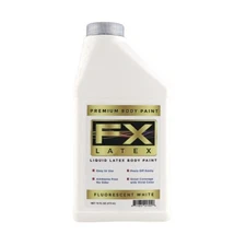 FX Latex Fluorescent White - 16 oz - Face and Body Paint GLOWS UNDER BLACKLIGHT!