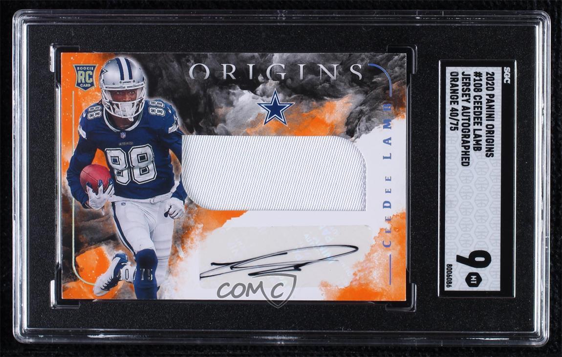 CeeDee Lamb Panini Origins #108 Jumbo Patch Autograph-Orange