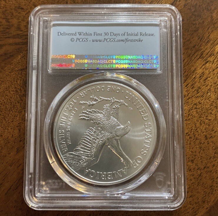 MS70 2021 American Silver Eagle Type 2 First Strike PCGS Flag Label | eBay
