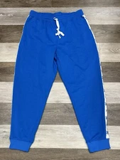 NWT! LuLaRoe Jax Jogger Pants Women’s Sz XL Royal Blue Snowflakes Side Trim