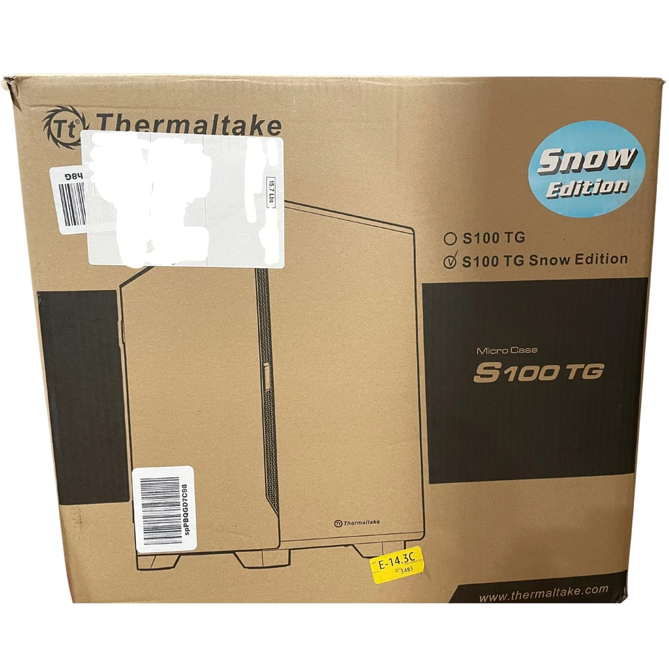 Thermaltake S100 Tempered Glass Snow Edition Micro-ATX Mini-Tower Computer Case - Image 2 of 4