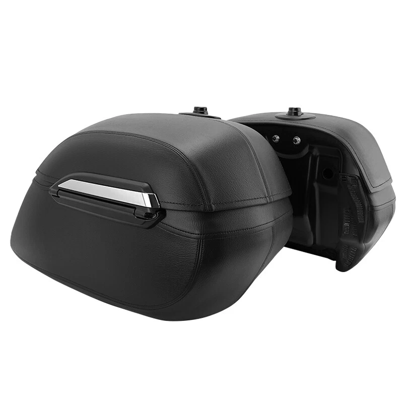 Hard Bags Saddlebags & Heavy Duty Mounting Kit For Yamaha Honda Suzuki Classic Foto 3 de 4