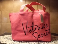 Victoria's Secret Pink Canvas Tote Bag Logo Double Handle-new With Tag