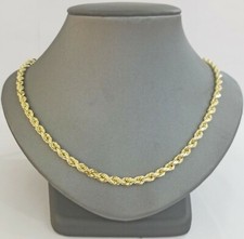 Real 14k Solid Yellow Gold Rope Chain 5mm 20-28inches Necklace Lobster Lock 14kt Real 14k Solid Yellow Gold Rope Chain 5mm 20-28inches Necklace Lobster Lock 14kt