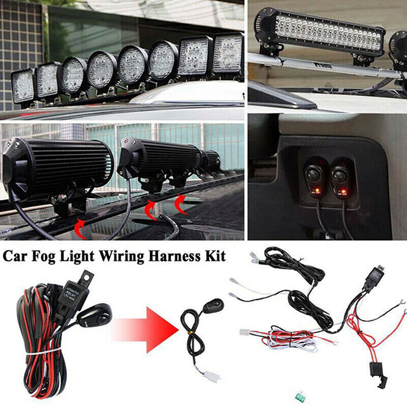 LED Work Light Bar Wiring Harness Remonte Control Switch Kit Offroad