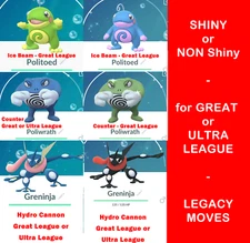 Shiny Politoed Ice Beam Poliwrath Counter Greninja Hydro Cannon Pokemon PVP GO