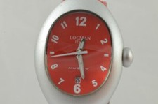 Locman Quarzo Orologio Donna 20MM Bellissima Condizioni Rosso Polso Bello M058