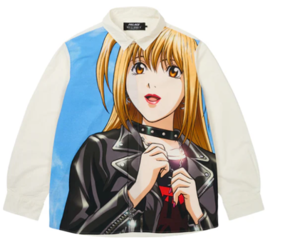 Palace Death Note Shirt White Button Size Large Anime Yaumisana